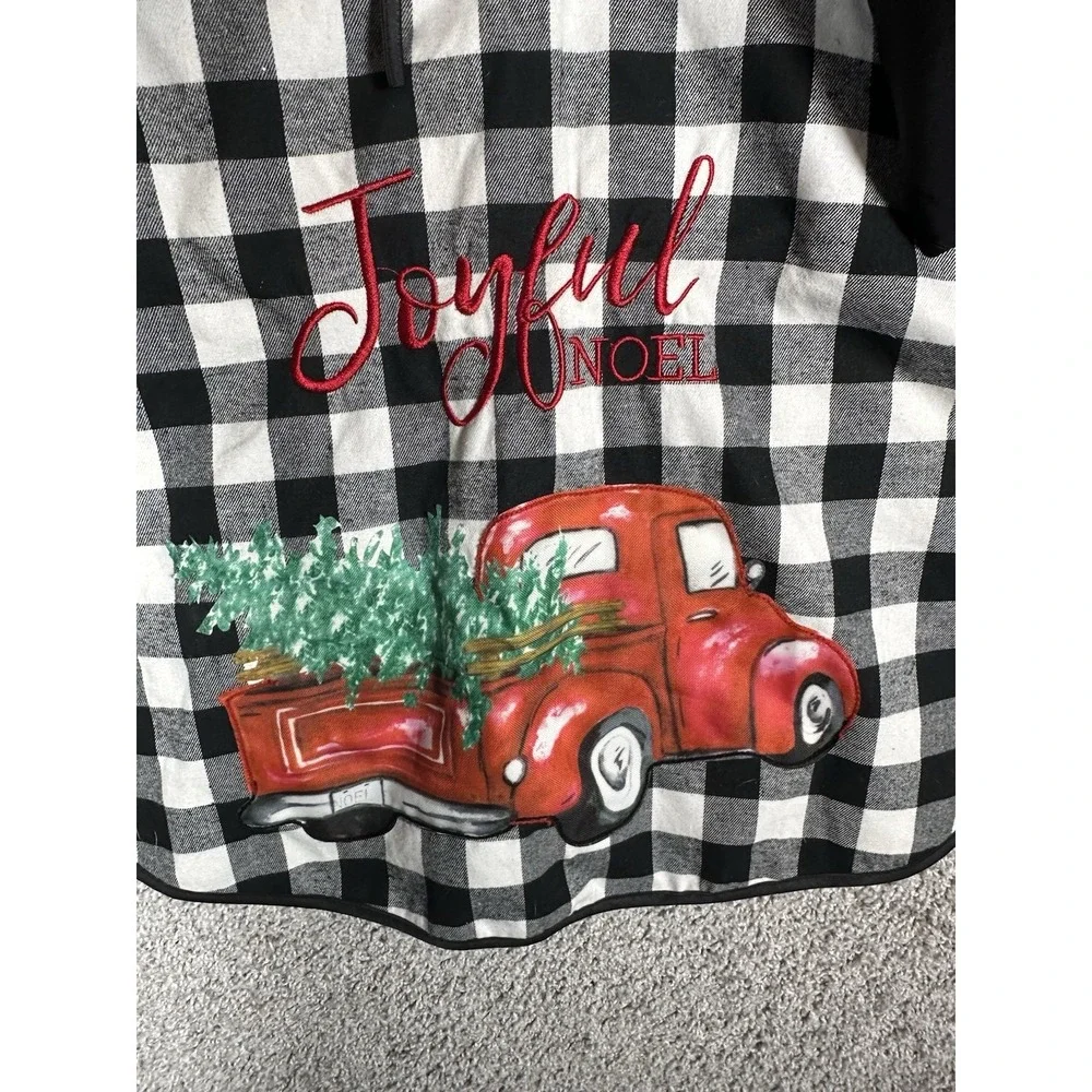 Buffalo Check Christmas Tree Skirt Red Truck Joyful‎ Noel 48